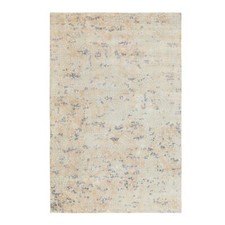 5'10" x 9' Gray Wool and Pure Silk Mosaic Design Hand Knotted Modern Rug R58645