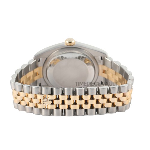 Rolex Datejust 116233 18k Gold & Steel 36mm Watch-Ivory Roman Dial-Diamond Bezel - Picture 5 of 6