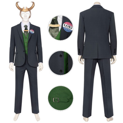 Loki Season 1 Costume Cosplay Suit Men's Halloween Outfit