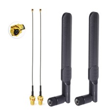 2-Pack Dual Band 2.4GHz 5.8GHz RP-SMA WiFi Antenna IPX U.FL Pigtail Cable 15cm