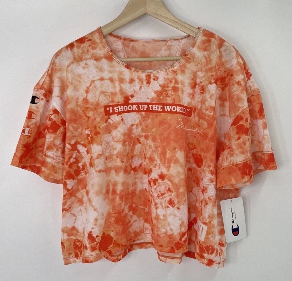 NUEVO CON ETIQUETAS Mujer Campeona I Shook Up the World Muhammad Ali Camisa Entrenamiento Recortada XL Foto 2 de 4