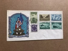 US 1945 FDC + Franking 6-Color WWII Stamps +Smart-Craft Cachet +Outstanding