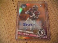 TREY BENSON - 2023 AUTOGRAPH Bowman Chrome University ORANGE Refractor (#/ 25 )