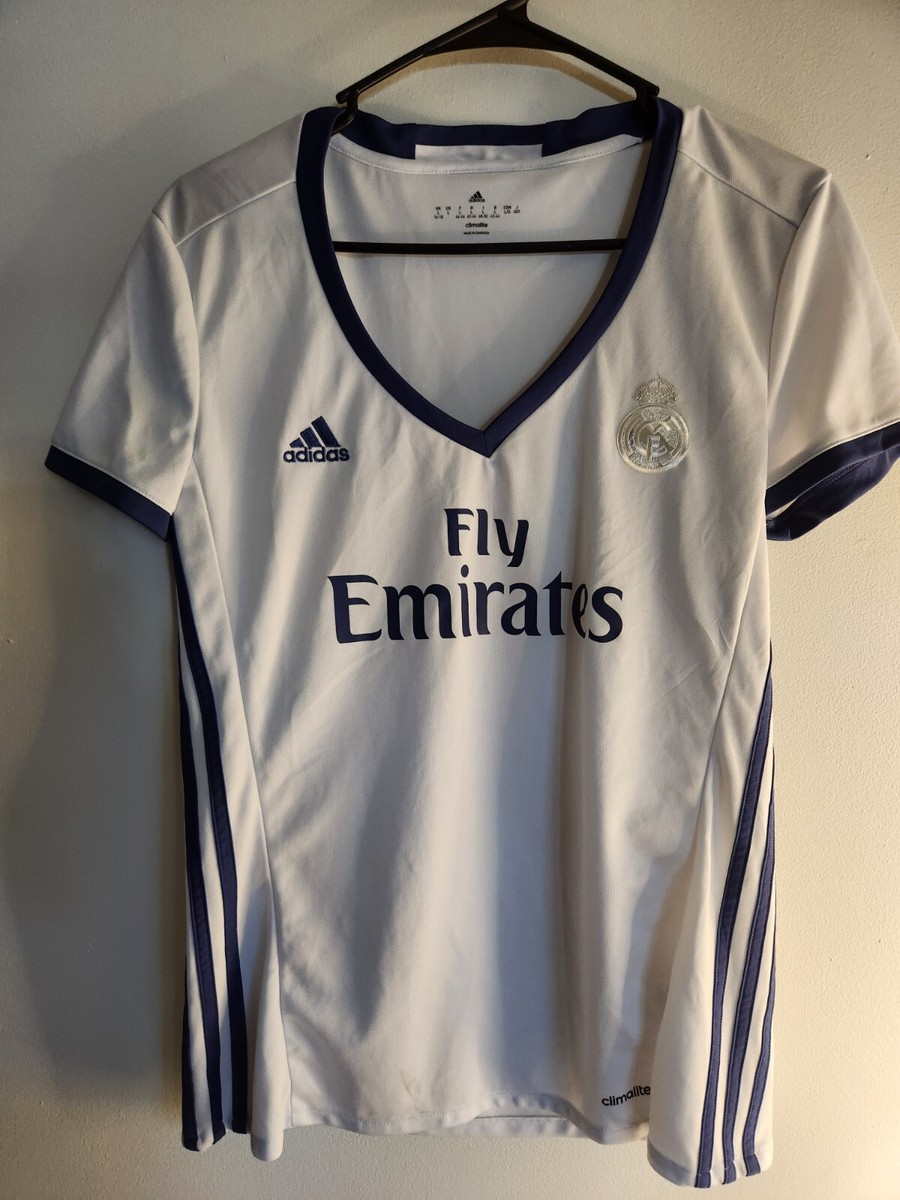 adidas - Real Madrid 女性用　公式ユニフォーム adidas Women's Real Madrid Home Jersey 16 White/Purple