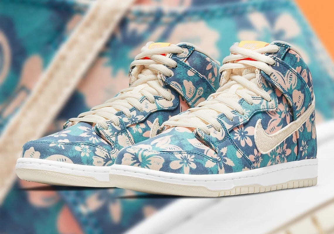 Men’s Size 8.5 Nike SB Dunk High Pro QS 'Hawaii Maui Wowie' Floral CZ2232-300
