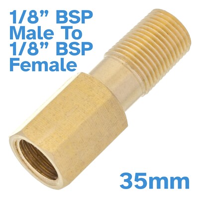 35mm 1/8'' BSP Male To Female Thread Brass Pipe Extension Fitting Connector