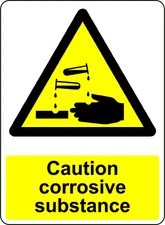 WARNING CAUTION CORROSIVE SUBSTANCE OSHA DECAL SAFETY SIGN STICKER 3M US MADE 