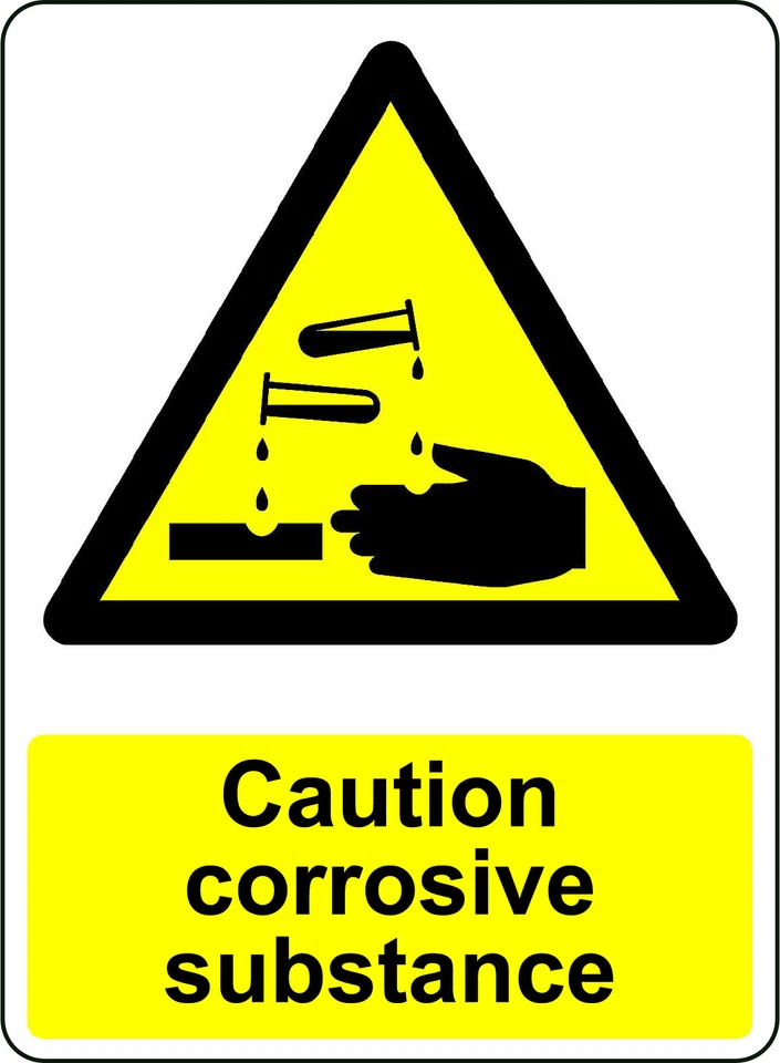 3M VINYL WARNING CAUTION CORROSIVE SUBSTANCE OSHA DECAL SAFETY SIGN STICKER 3M US MADE