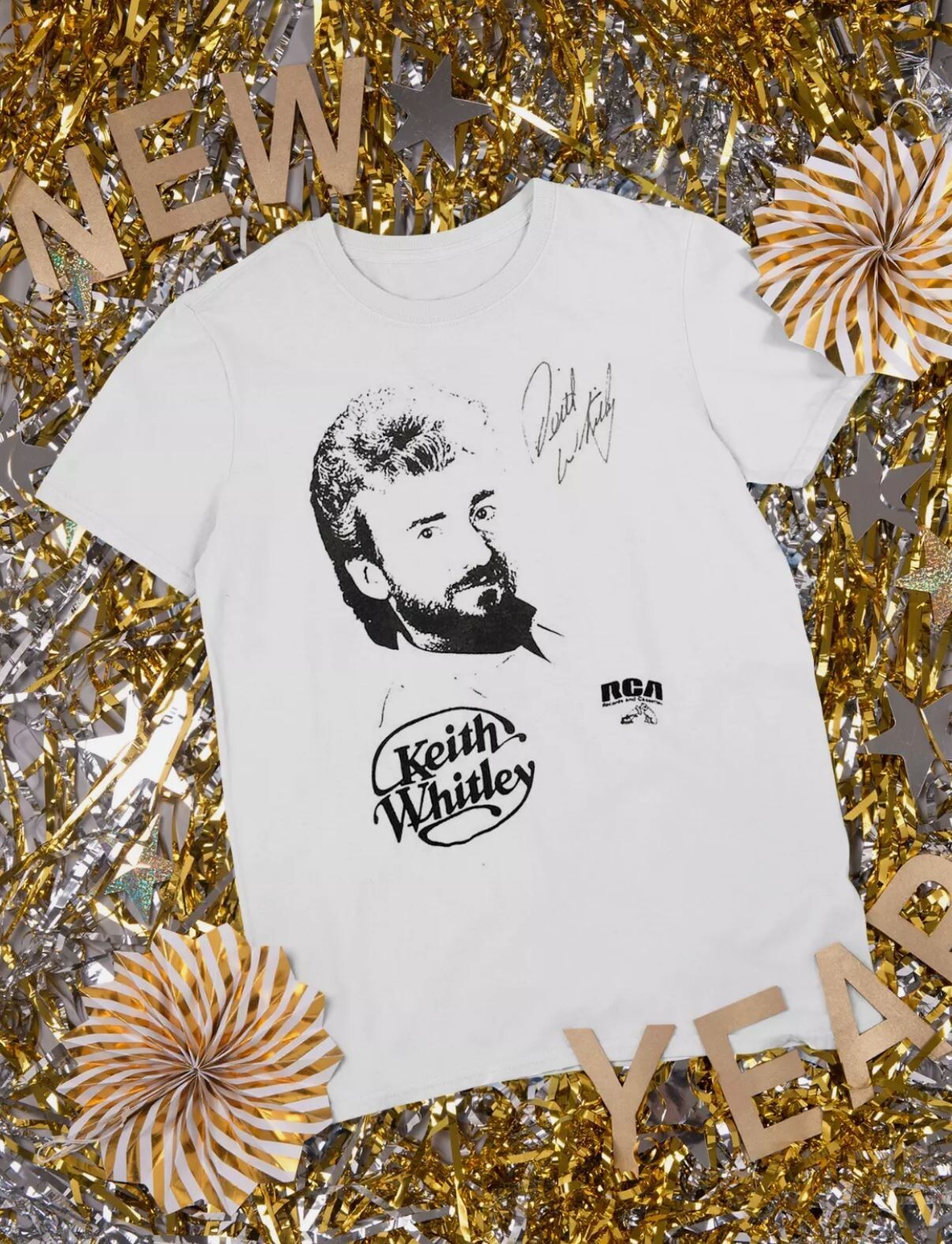 Vintage 1985 Keith Whitley Signed Shirt Short Sleeve White Unisex S-2345XL
