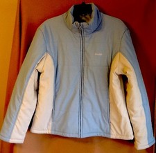Ladies Jr Sz 11/13 Xl Winter Coat Zippered Jacket Blue/white Excellent