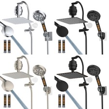 High Pressure 10'' Dual Filtered Rainfall Shower Head Combo with Handheld Spray