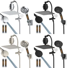 High Pressure 10'' Dual Filtered Rainfall Shower Head Combo with Handheld Spray