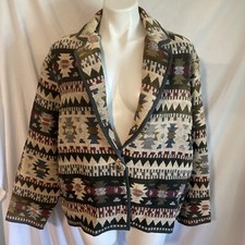 Vintage 1X Carolina Colours Jacket Aztec South Western Baja Women  s  Dutton