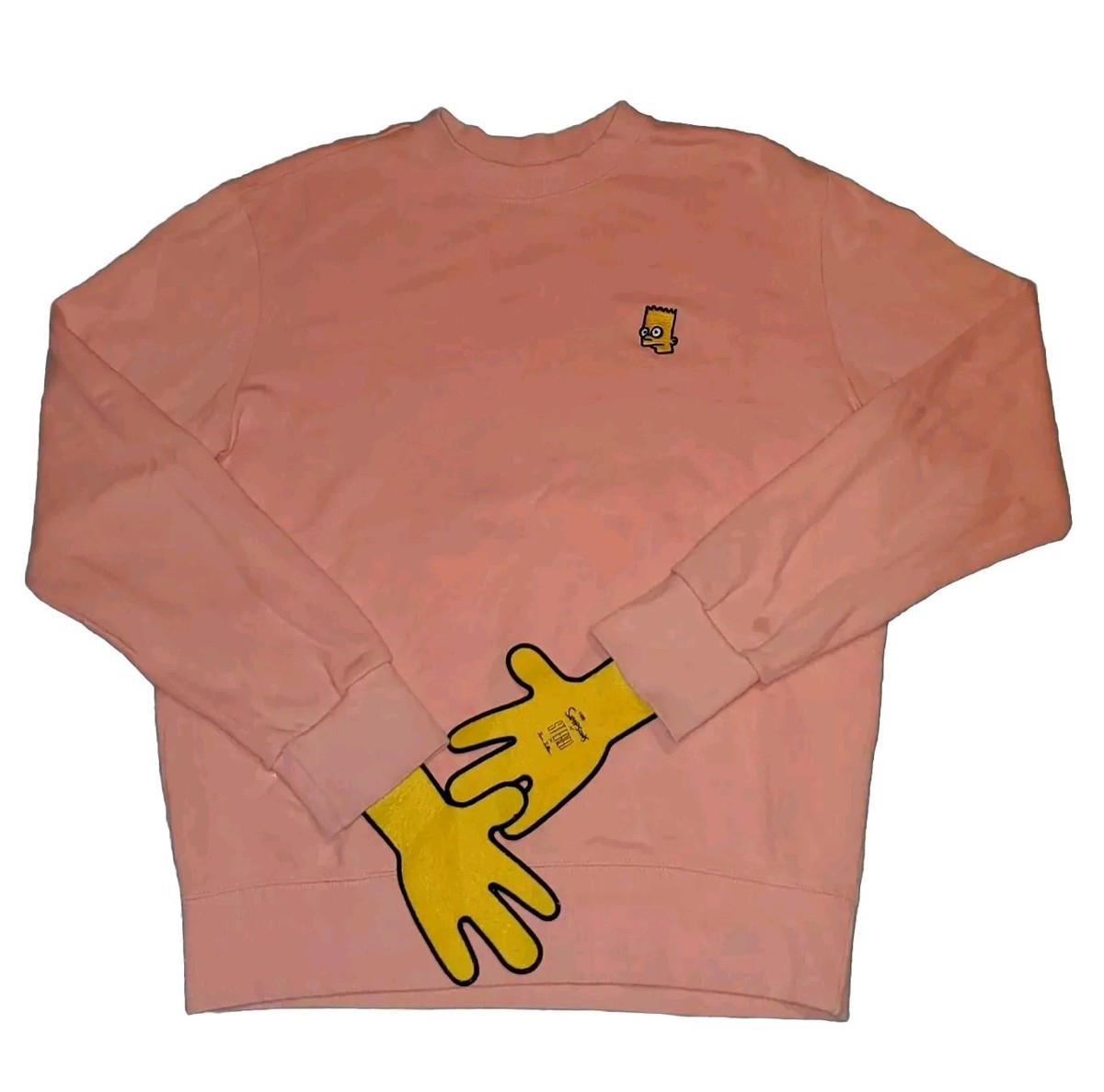 Sz SMALL Mens Stereo Vinyls x The Simpsons Pink Sweatshirt Jean