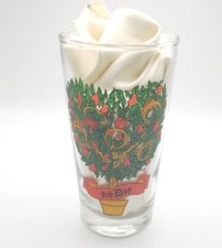 Glass Tumbler 12 Days of Christmas Indiana 5th Day- Five Gold Rings 10 oz 1970s