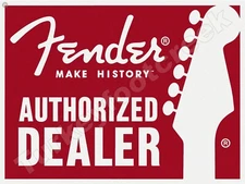 Fender Authorized Dealer Sign 9" x 12" Metal Sign