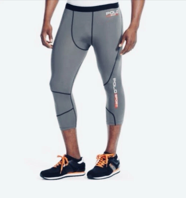 Polo Sport Ralph Lauren Compression Pant Coal Men’s Medium Running Tights NWT