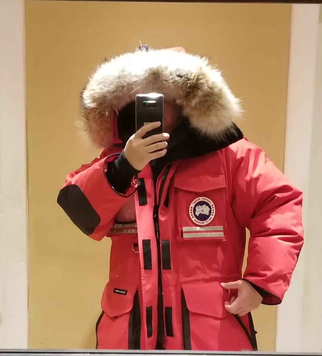 Mens canada goose down cheap red