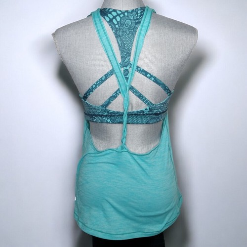 Lululemon Twist and Toil Tank Top Heathered Bali Breeze Alberta Lake Size 6 EUC - Picture 3 of 9