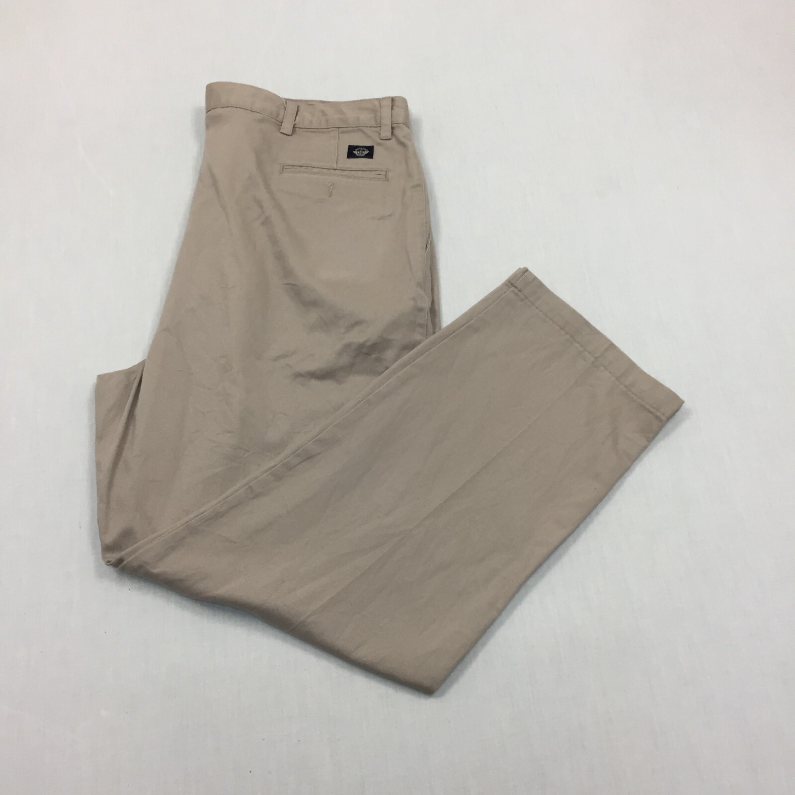 Dockers Mens Straight Fit Beige Chino Pants Cotton 42W 32L