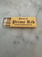 Vintage San Francisco House of Prime Rib Full Unstruck Matchbox