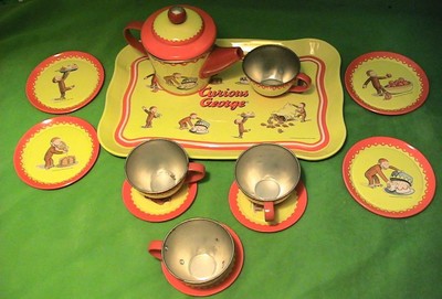 curious george tin tea set