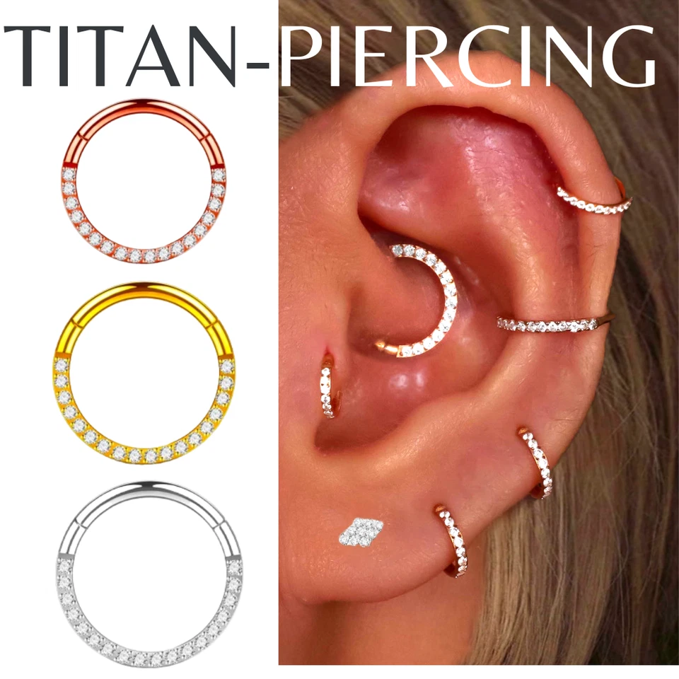 Piercing Titan Segment Ring Nasenpiercing Septum Clicker Ohrpiercing Nasenring - Bild 2 von 4