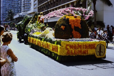 Chaminade University Parade Float Hawaii c1970s Vintage Photo 35mm FIlm Slide