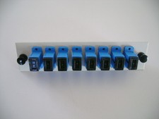 SC/UPC Fiber Optic Adapter Panel 3U w/ 8 Simplex Single Mode Adapters- New