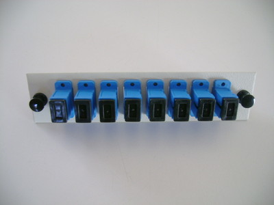 SC/UPC Fiber Optic Adapter Panel 3U w/ 8 Simplex Single Mode Adapters- New