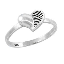 Sterling Silver Heart Ring, High Polished Flawless Quality