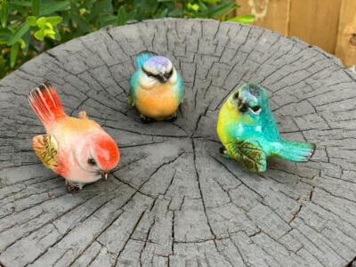 Colorful Small Bird Decorative Figurine Garden Home Décor Ornament