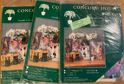 Set of 3 Diff Sizes of Concord House Pre-Cut Fabric Frame Kits-Just Add Glue