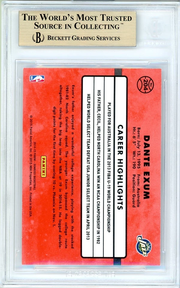 POP 1: Dante Exum RC BGS 9.5: 2014-15 Donruss Prensa Pruebas Plata Gisto/25 Foto 2 de 3