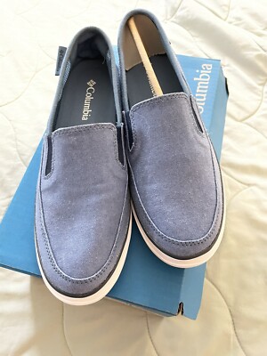 Columbia Blue Canvas Crankbait Slip On Shoes -Womens Size 9B NWT