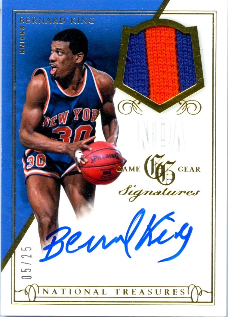 BERNARD KING 2013-14 NATIONAL TREASURES GAME USED GEAR PATCH AUTO SP 5/25