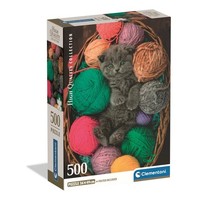Katze Fluffy 500-Teiliges Compact Puzzle Clementoni