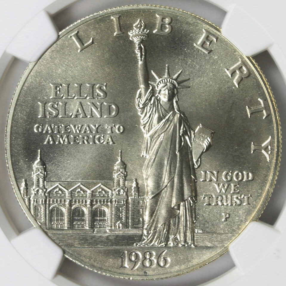 1986-P Statue of Liberty $1 Silver Dollar Commemorative NGC MS69 - Image 3 of 4