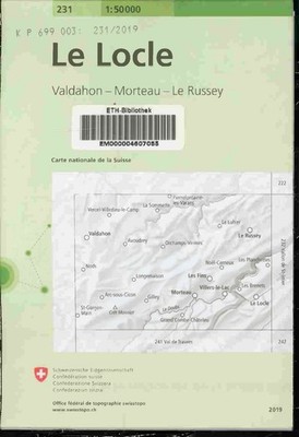 Le Locle. Valdahon, Morteau, Le Russey. Carte Nationale de la Suisse. Scale: 1:5