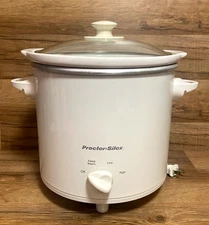 PROCTER SILEX - 4 QT. SLOW COOKER W/ REMOVABLE CROCK POT - GLASS LID #33320