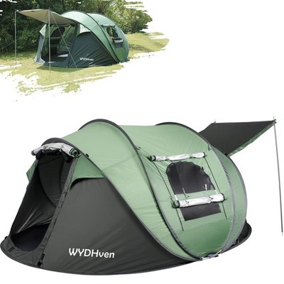 Pop Up Tents for Camping, 4 Person Camping Tent with Extra Storage, UV Protec...