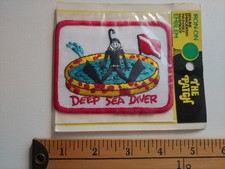 1 VINTAGE SWIMMING POOL DEEP SEA DIVER SCUBA JOKE FUNNY PATCH CREST EMBLEM 