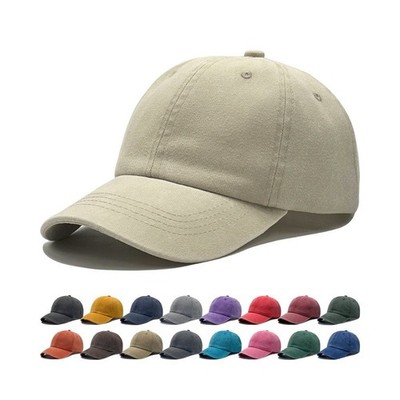 Atmungsaktive Baumwolle Baseball Cap Vintage Washed Ästhetisch Kuppelform Desig