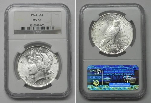 1924 Peace Dollar, NGC MS63  #8005
