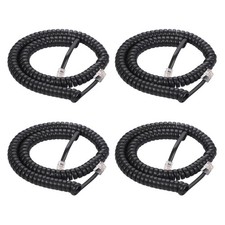 Coiled Wire 8Ft Uncoiled / 1.4Ft Coiled Landline Handset Cable 4P4C Telephone...