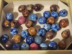 Antique Lot Of Handmade Bennington Marbles With Shooter - Brown & Blue — photo 3