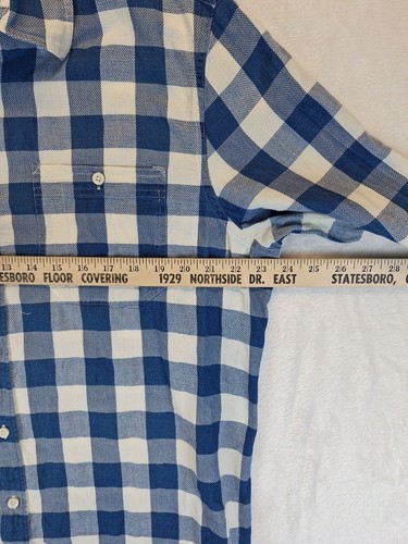 Taylor Stitch Camicia Uomo Cotone Organico Blu Gingham Check Taglia 44 (L-XL) - Foto 3 di 10