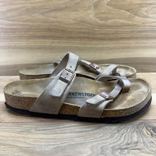 Birkenstock Mayari Sandals Womens 9 W EU 40 Tan Oiled Leather Slip On
