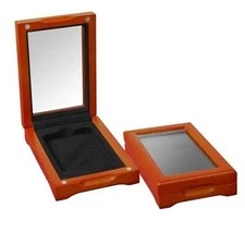 Acrylic Glass-top Wood Display Box for Graded Certified Coins