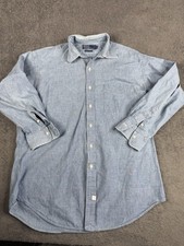 Ralph Lauren Button Down Blue Long Sleeve Cotton Dress Shirt Men L 16 - 32/33